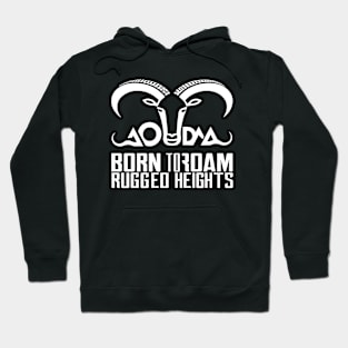 Highland Wanderer: Aoudad Typographic Wonder Hoodie